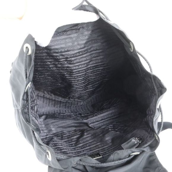 Prada Tessuto Nylon Triangle Logo Leather Backpack Sac Backpack Women RCE - Picture 7 of 9